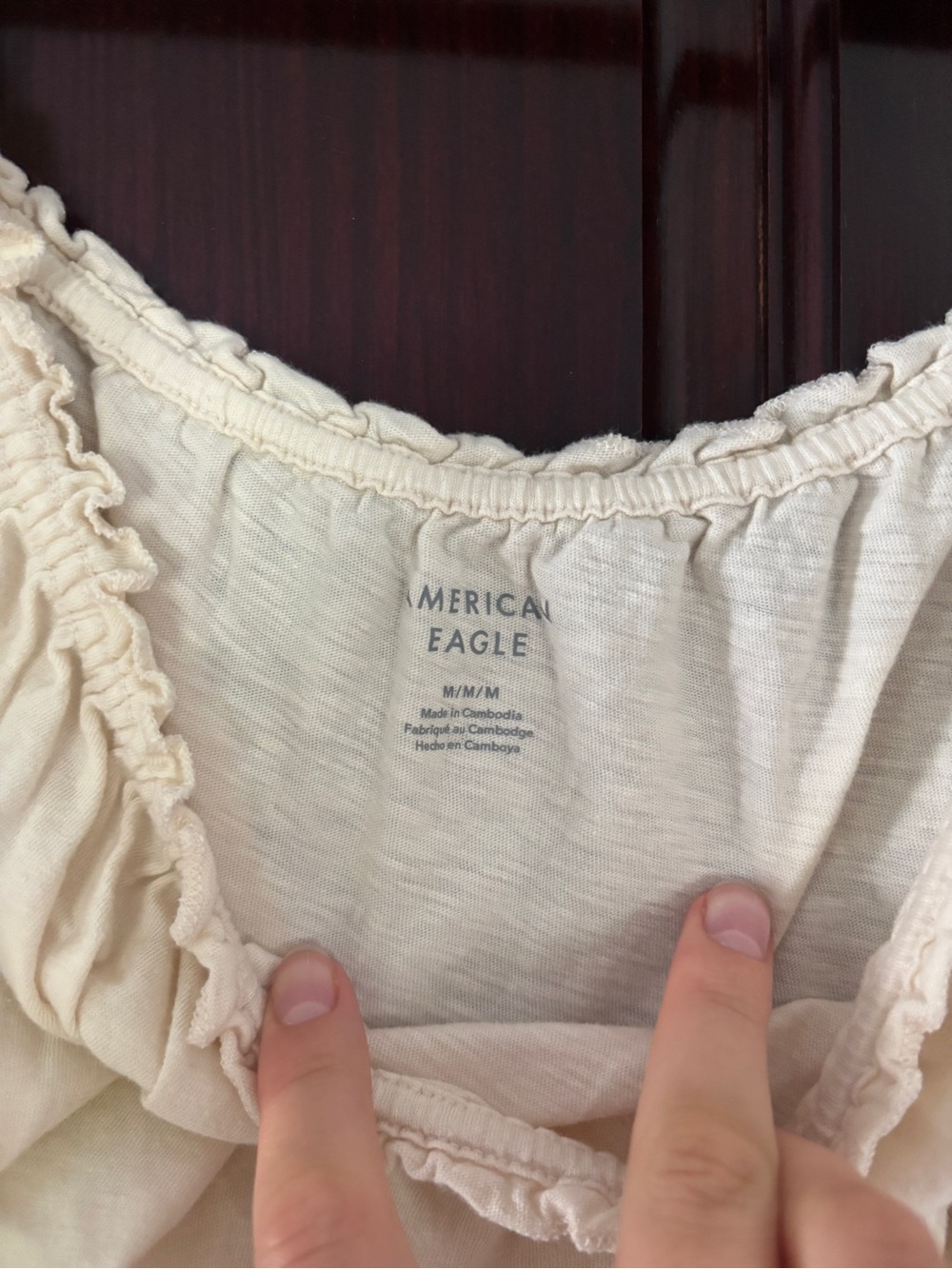 American Eagle Off-Shoulder Cream Top - Picture 5 of 6